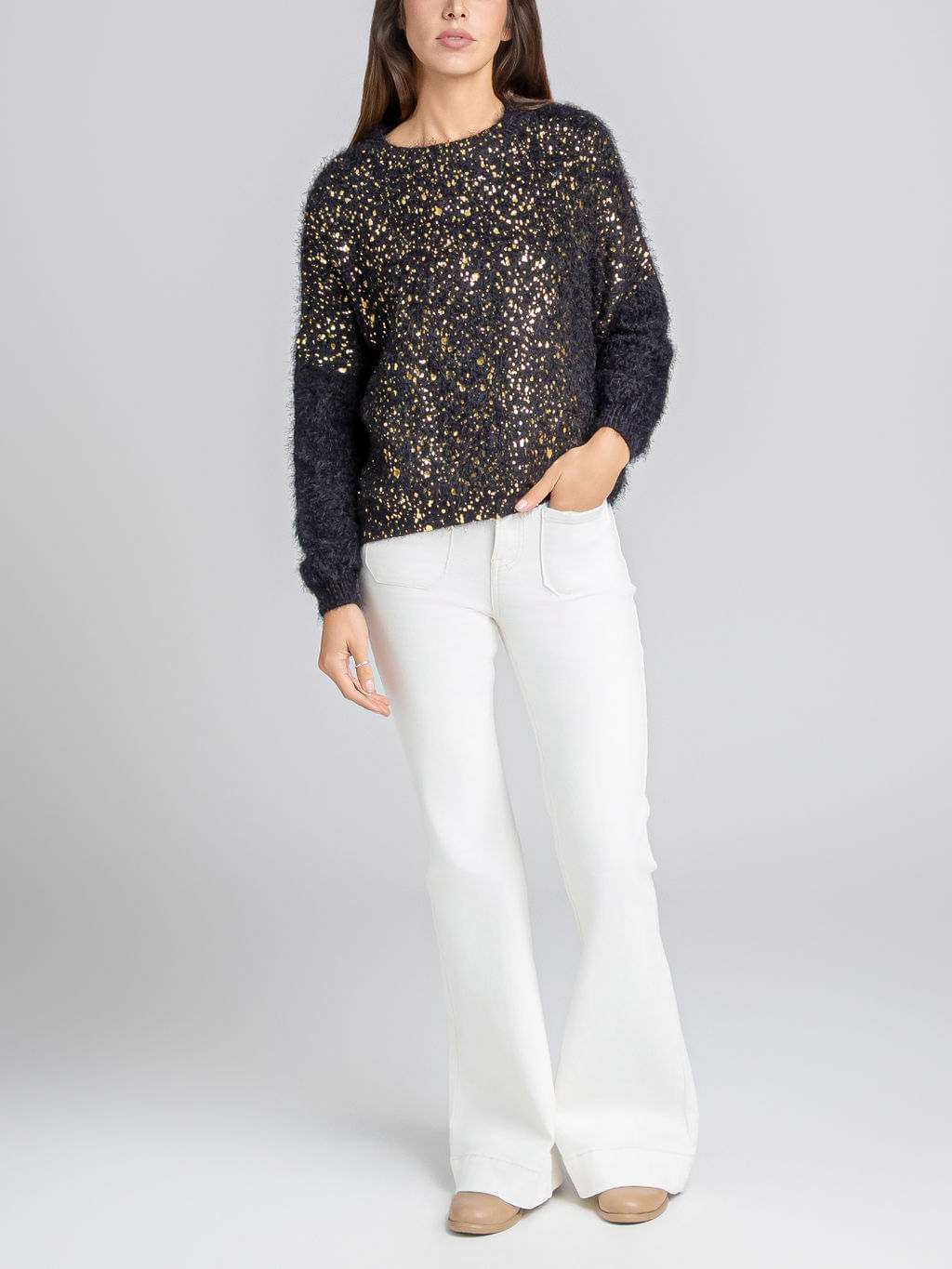 SWEATER ESTAMPADO METALIZADO